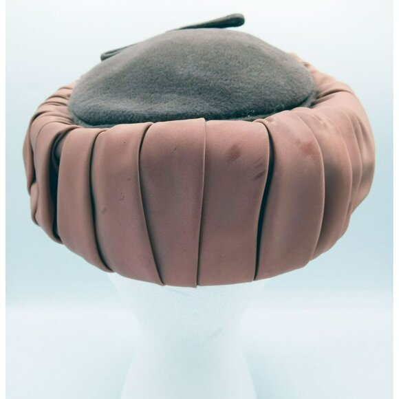 Hat Sharon Originals Corona Italy Women Pillbox Brown Ribbon Vintage Fashion main image 7